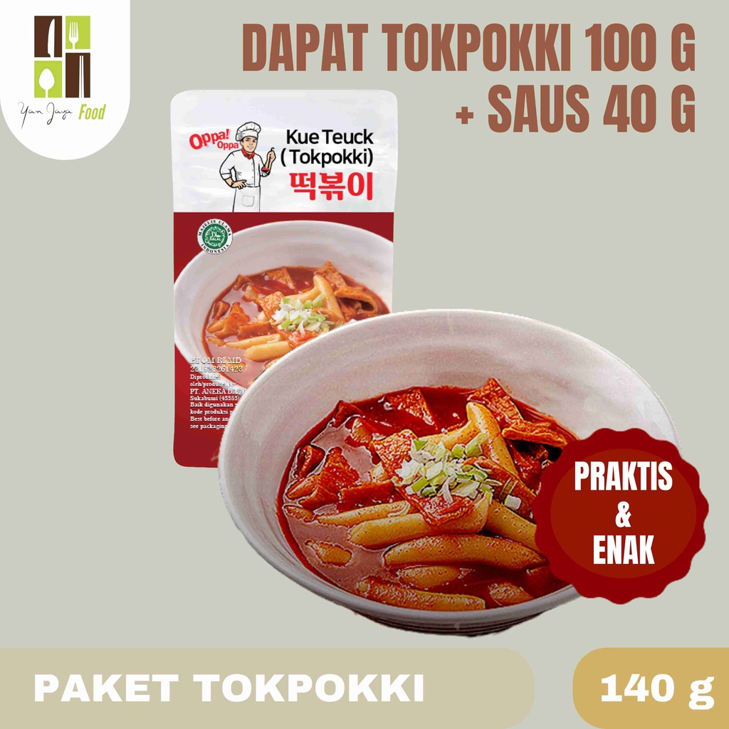 TTEOKBOKKI TOPOKKI PAKET 100 GR DAN SAUS 40 GR