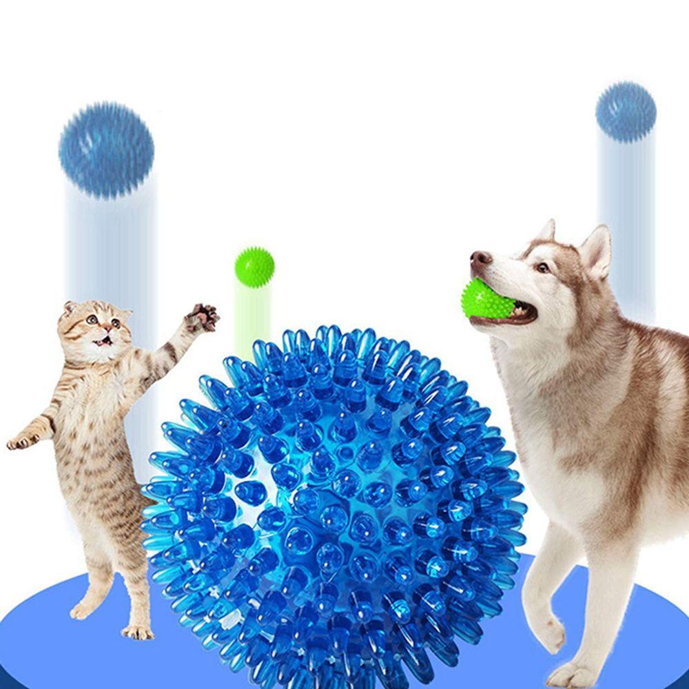 NICKOLAS1 Spikey Balls Colorful Karet Untuk Golden Retriever Anjing Besar Anjing Anjing Mengunyah Mainan Persediaan Hewan Peliharaan Agresif Mengunyah Bola Landak