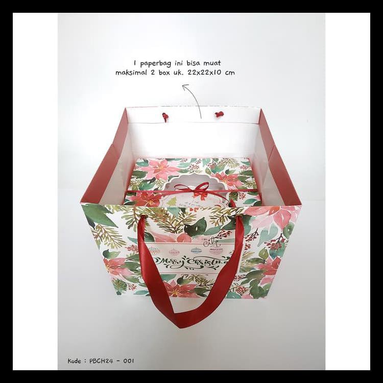 

(BAYAR DITEMPAT) (PBCH24-001) PAPERBAG NATAL CHRISTMAS LUCU UK 24X24X21 (ISI10) KODE 718