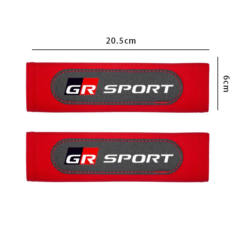 2PCS Car Leather Safety Belt Pads printed pattern covers seat belt cover case for Toyota GR GAZOO RACING GR Sport Accessories