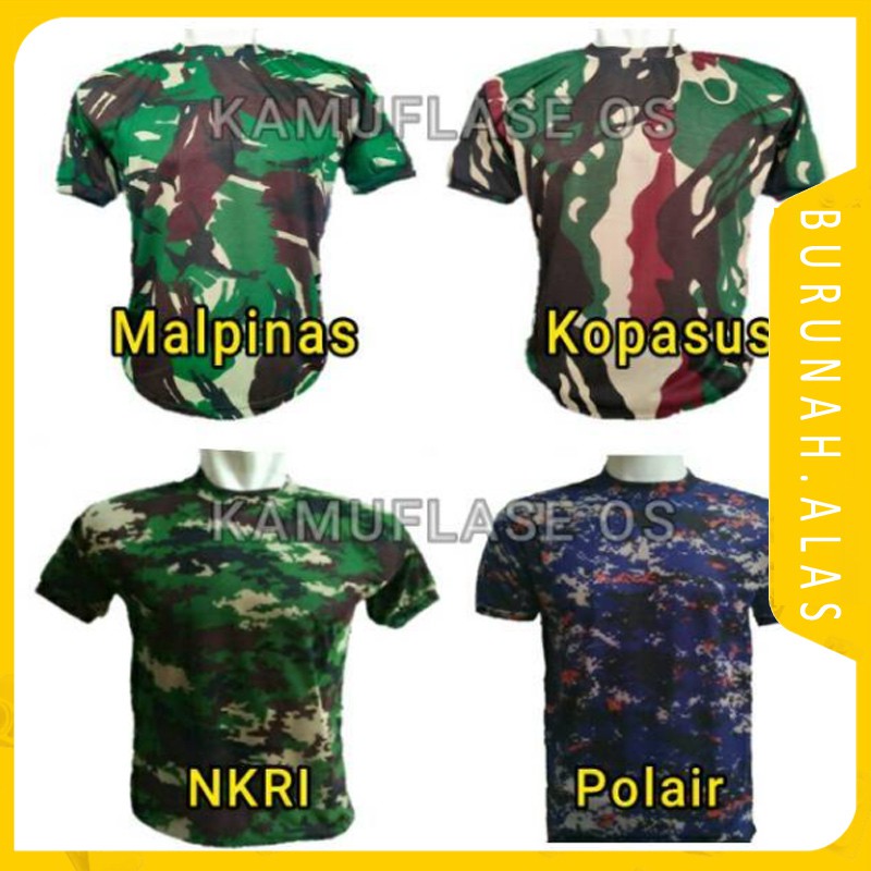 COD. ~ KAOS PENDEK ARMY LORENG KAOS TENTARA KAOS DORENG ABRI ~ PE SINGLE (35)