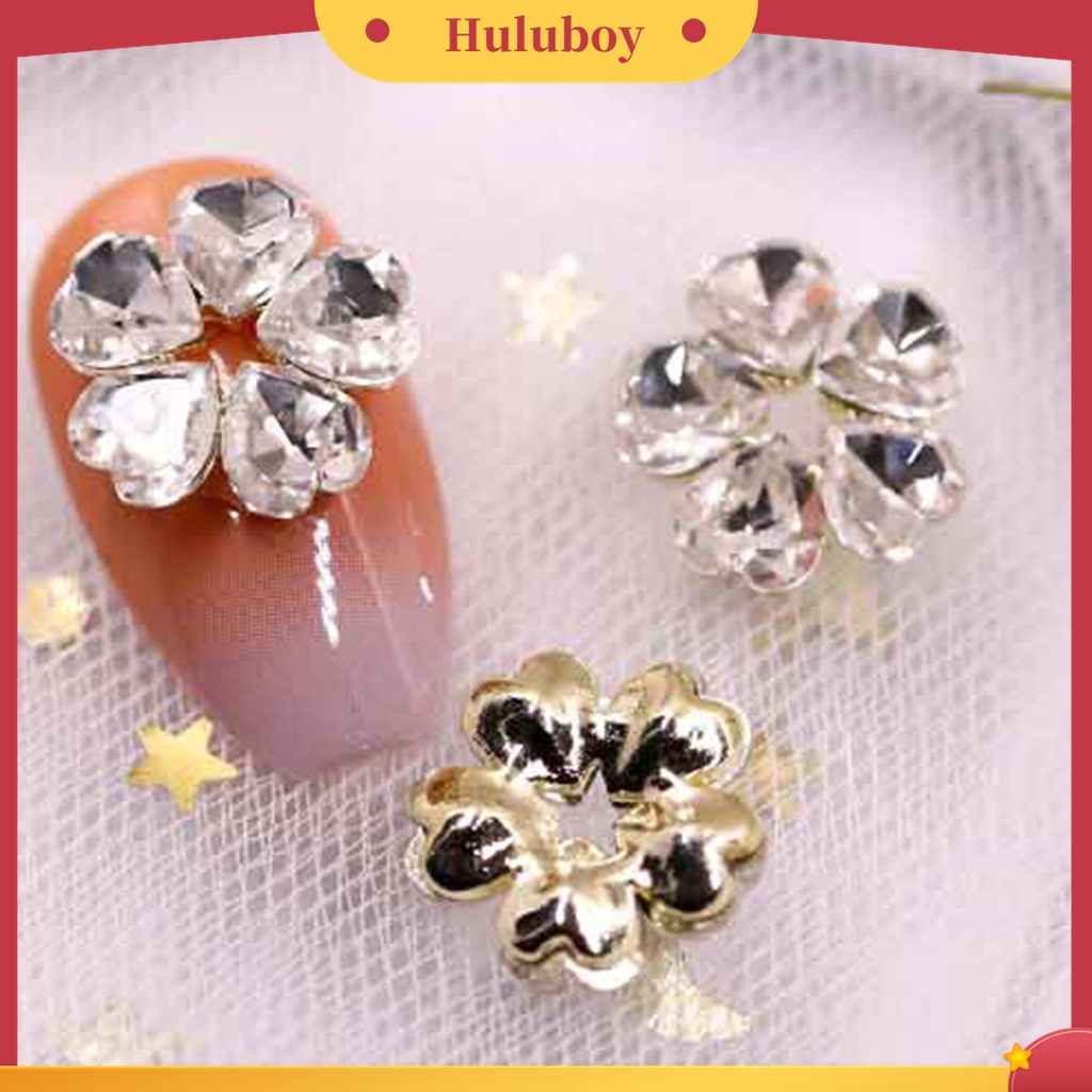 Huluboy Huluboy♡ Ornamen Bunga 3D Aksen Berlian Imitasi Untuk Dekorasi Nail Art