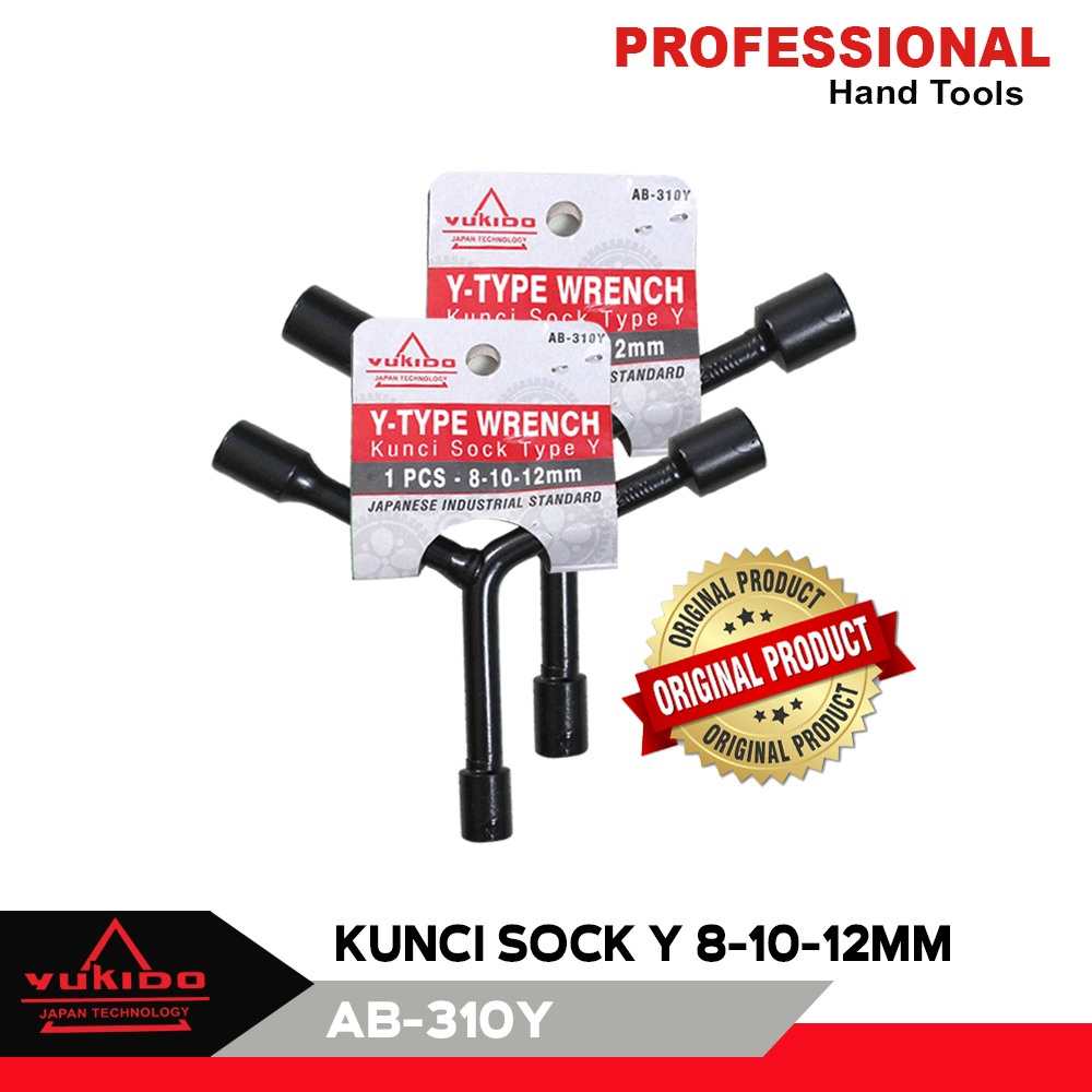 COD Kunci Sok Y 8 x 10 x 12 mm KUNCI Y 10 X 12 X14 KUNCI Y 12 X 14 X 17 Pendek / Kunci Sok Y Murah / Kunci Sock Shock Socket HITAM