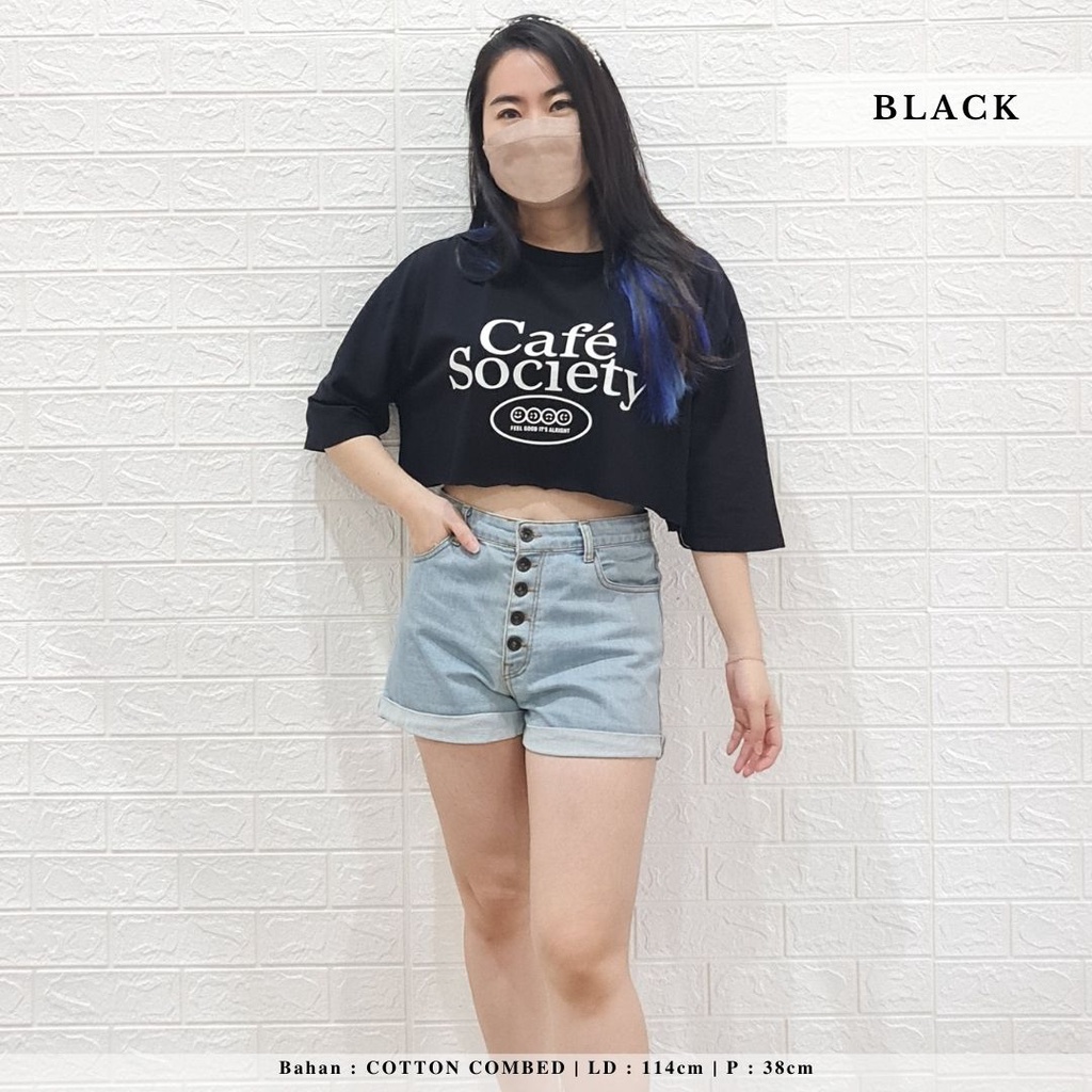 4226 kaos cafe society crop top