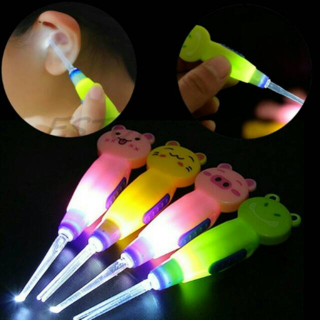 EARPICK WITH LED FLASHLIGHT - KOREK KUPING MOTIF ANIMAL DGN LAMPU LED