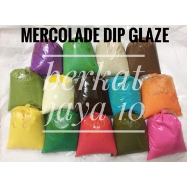 DIP GLAZE Mercolade Repack 250 Gram Donat Piscok Topping Rainbow Halal