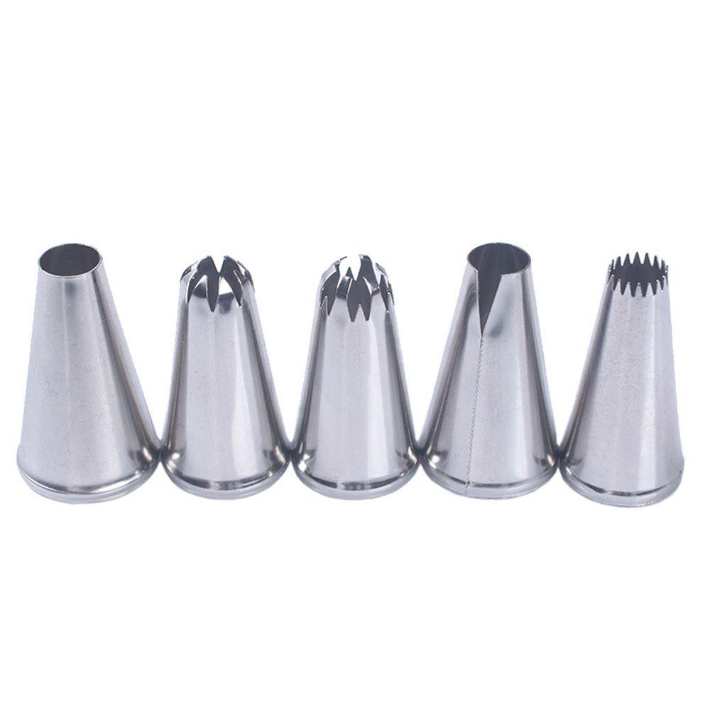 Populer 5PCS /SET Icing Piping Nozzle Bakery Pastry Tips Stainless Steel Cupcake Baking Mold