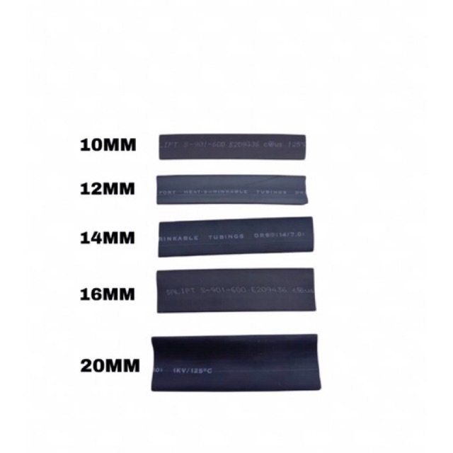 [HITAM] Heat Shrink Selongsong Bakar / Isolasi Bakar Tubings 14MM