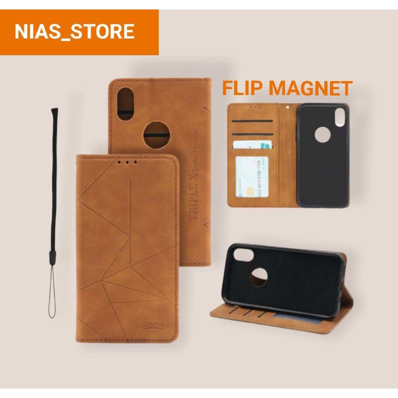 Flip Case INFINIX SMART 6, Magnet Flip Cover PU Leather Magnet