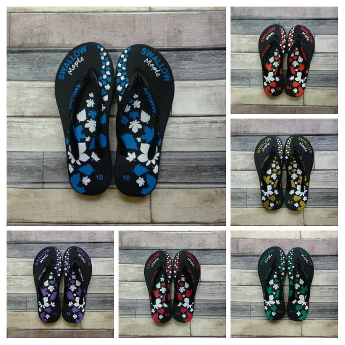 SANDAL JEPIT SWALLOW MAPLE  Motif Sakura wanita nyaman anti slip  sendal jepit wanita sandal jepit w