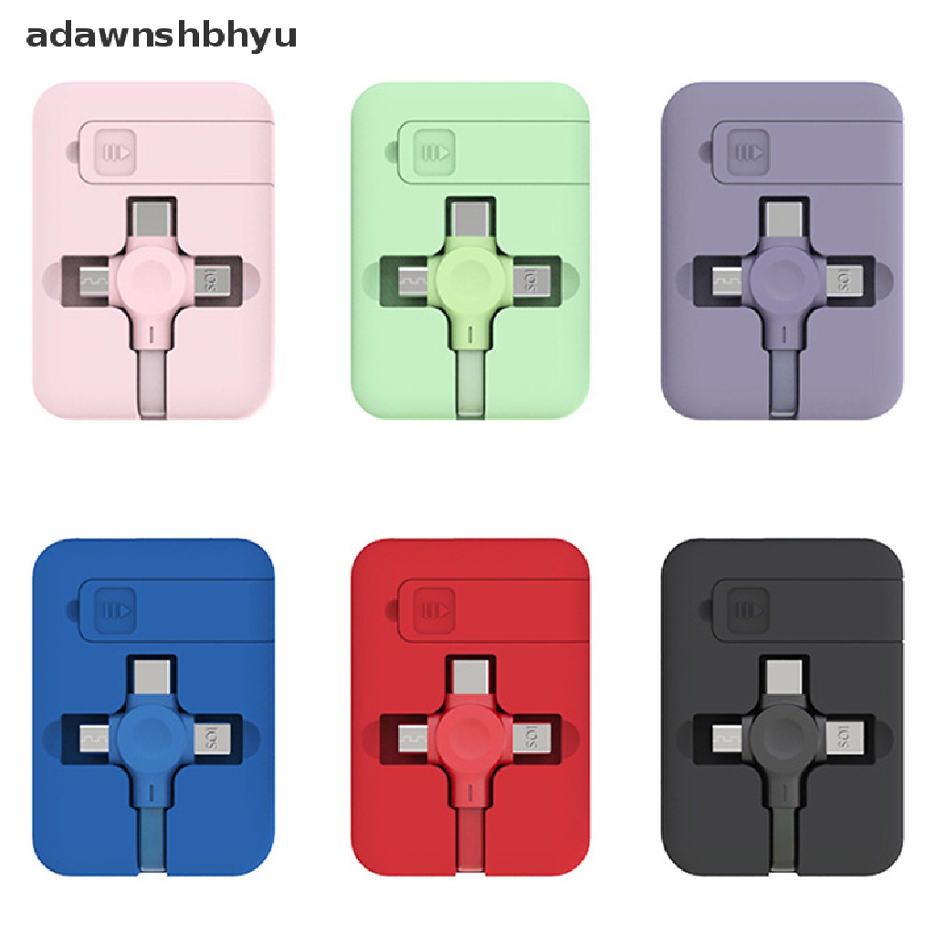 Adawnshbhyu Kabel Data 3in1 Ditarik Braket Telepon Micro USB TYPE-C Kabel Pengisian Cepat