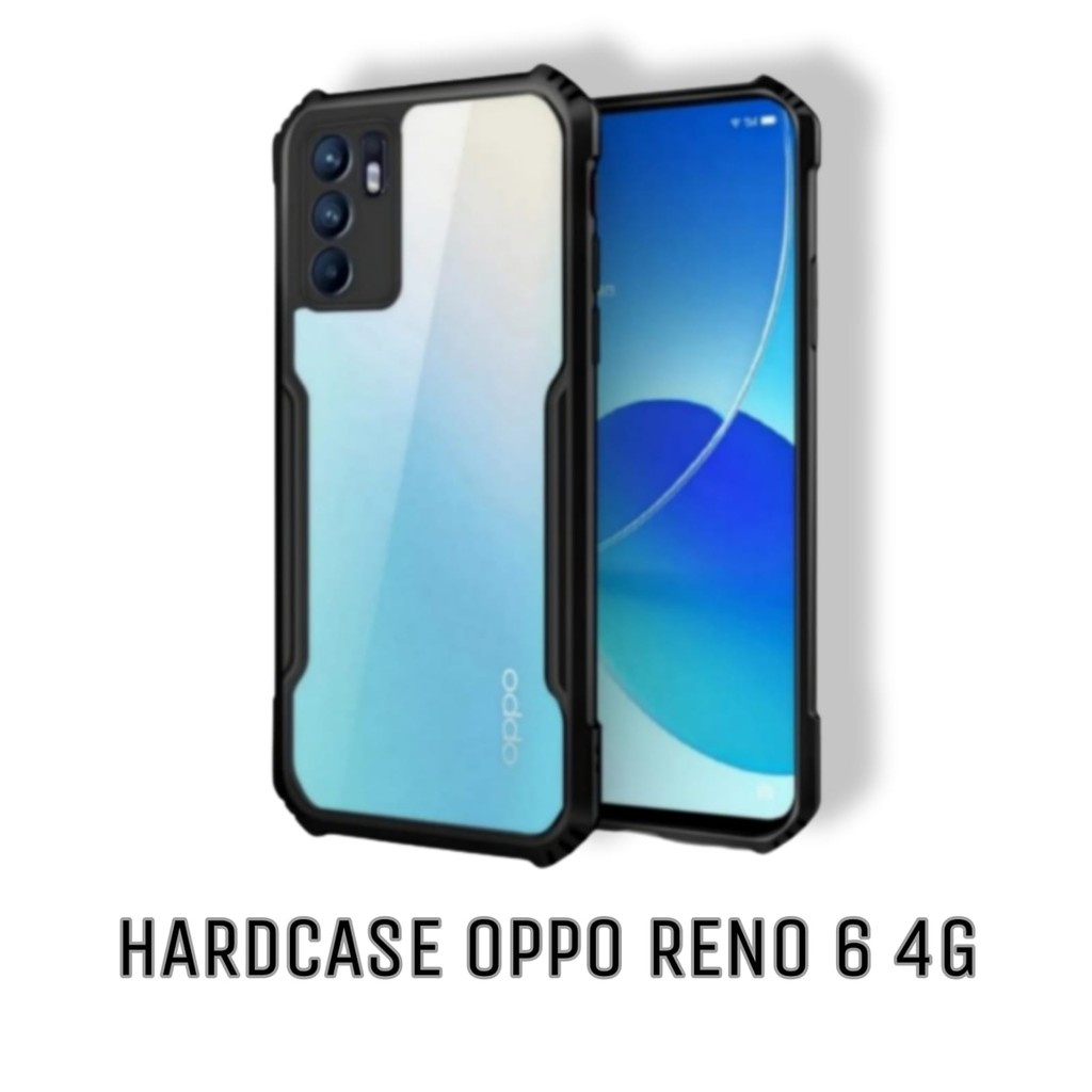 Case OPPO RENO 6 4G Hard Case Fusion Shockproof Armor Transparant Premium Casing Handphone