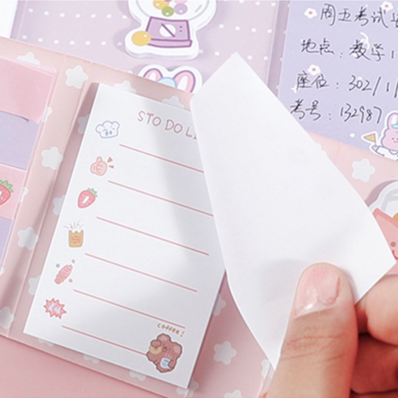 260 Sheets Creative Cartoon Foldable Sticky Notes Set for Girl Message Notes