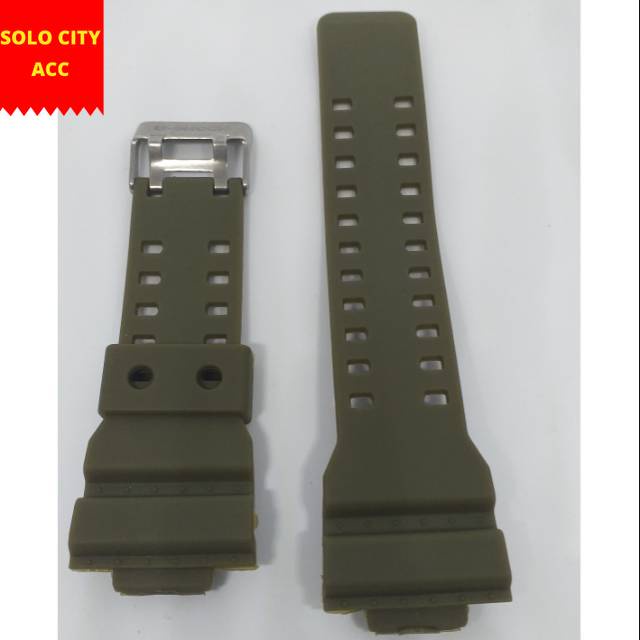 TALI JAM TANGAN CASIO G-SHOCK GA100 GA-100 WARNA HIJAU ARMY RUBBER STRAP CASIO G-SHOCK GA100 MURAH