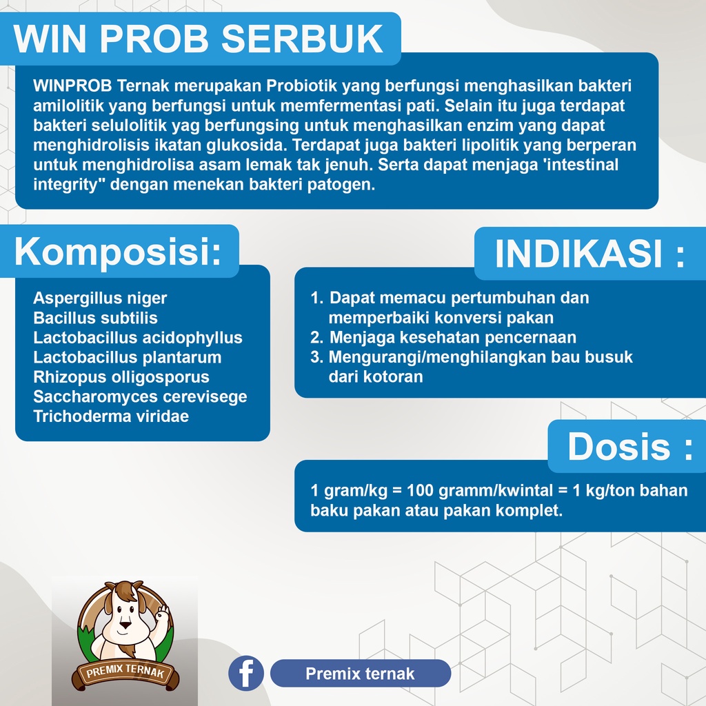 WIN PROB Kering | Probiotik Ternak Untuk Fermentasi Pakan