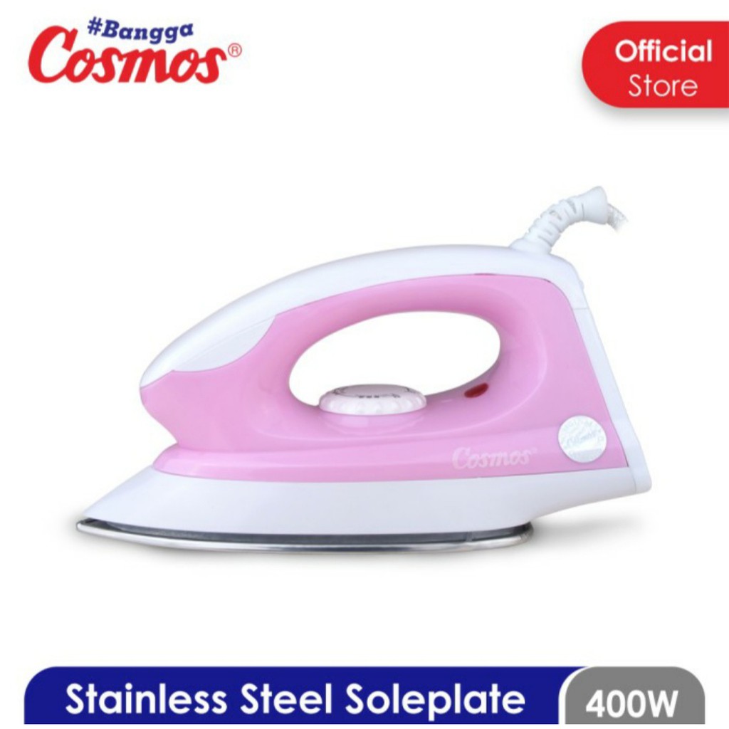 Setrika Cosmos CIS 428 Dry Iron Cosmos 428 Setrika Cosmos Stainless Steel Soleplate Setrika Pink