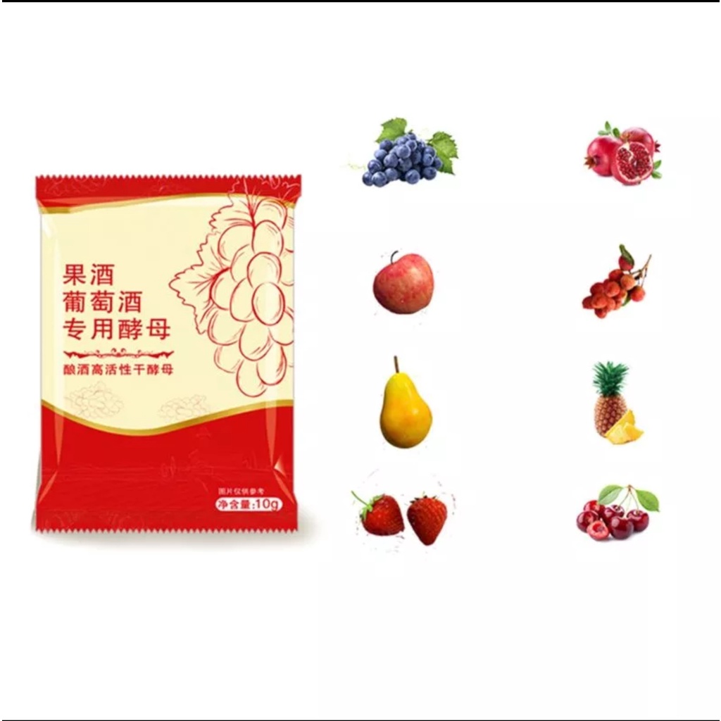 WINE STARTER 10 GRAM SACCHAROMYCES CEREVISIAE BAKTERI PROBIOTIK FERMENTASI BUAH MEAD TEPACHE ANGGUR 