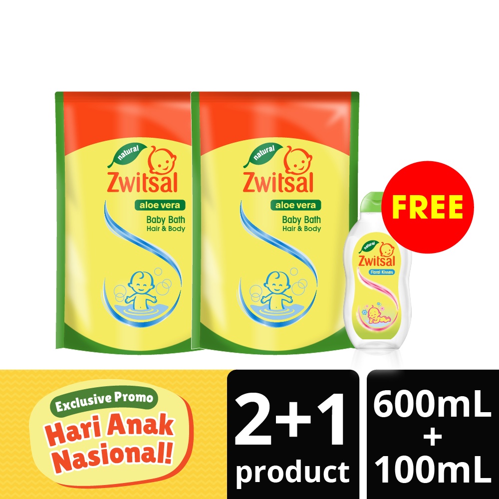 Buy 2 Zwitsal Baby Bath Hair And Body 2-In-1 600 Ml FREE Zwitsal Baby Cologne Floral Kisses 100ml