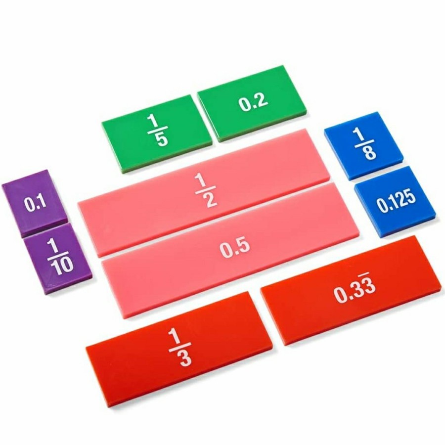 rainbow Fraction tiles montessori math toys learn division matematika - Transparent