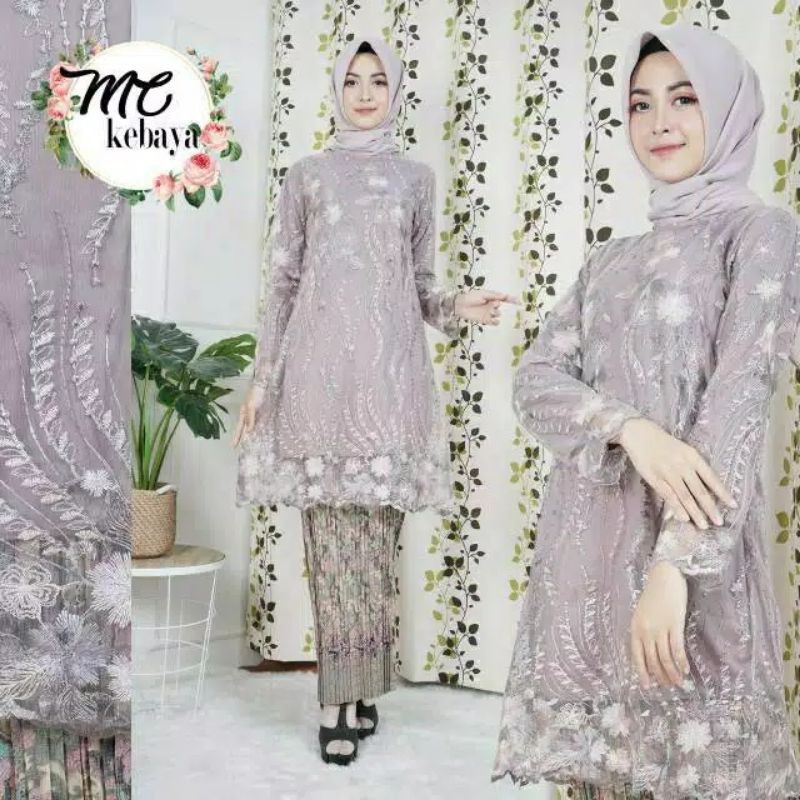 REAL PICT SETELAN KEBAYA ARSHILA/KEBAYA MODERN/KEBAYA TUNIK TILLE