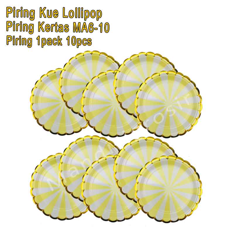 Piring Motif Lolipop *Piring Kue * Piring Kertas MA6-10 * 1pack 10pcs