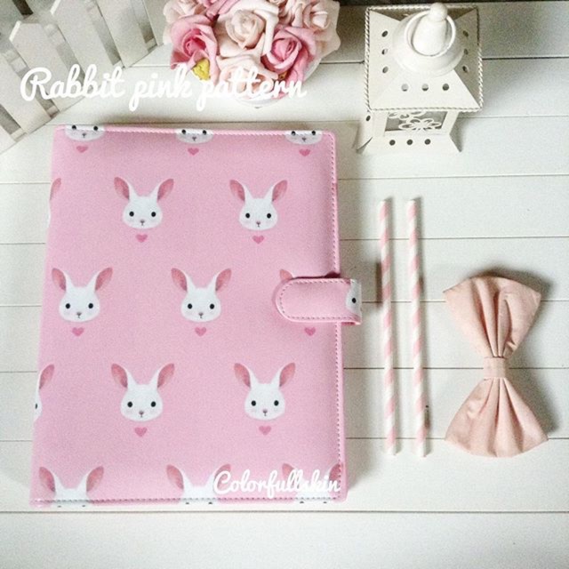 

Binder rabbit pink pattern custom printing