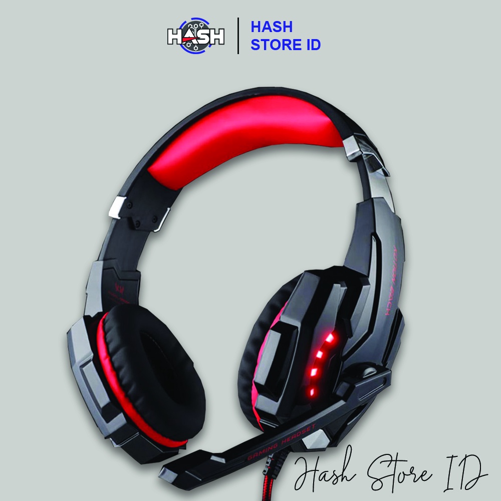 Gaming Headset PC/Smartphone Twisted LED Light - Red