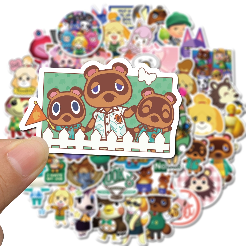 50pcs Pack Hot Game Sticker Animal Crossing Stickers For Skateboard Guitar Motorcycle Laptop Girls Waterproof Sticker Toy