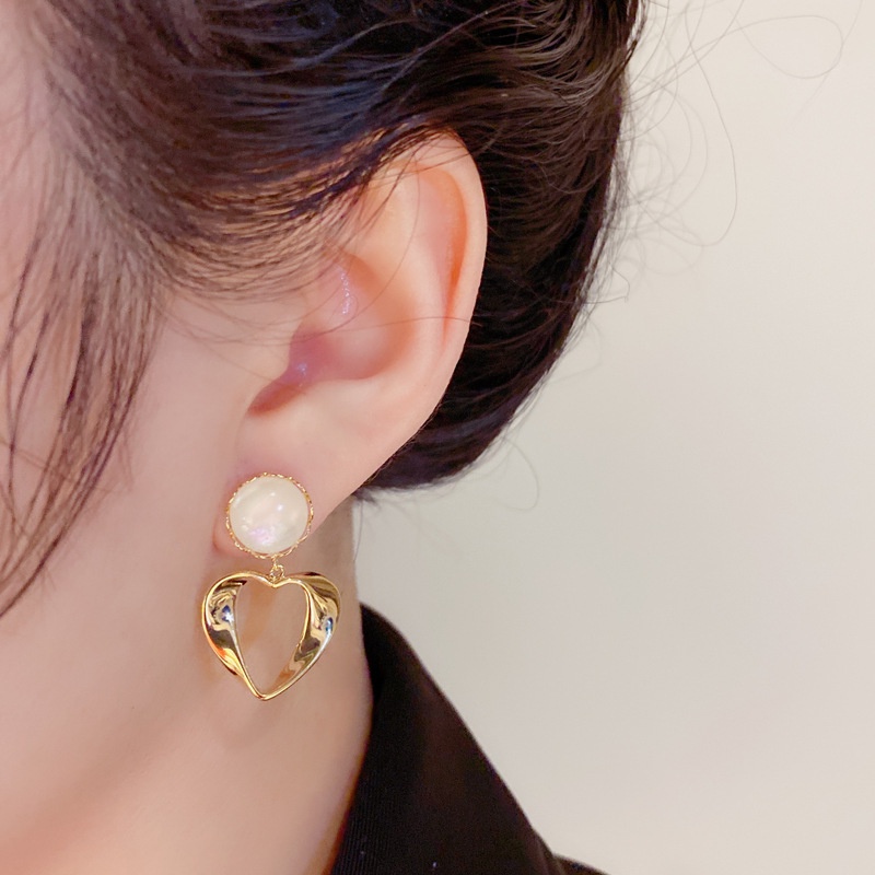 Anting Tusuk Sterling silver 925 Model Hati hollow Gaya Vintage Untuk Wanita