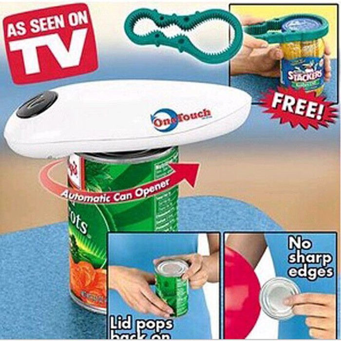 One Touch Push Automatic Can Opener Alat Pembuka Kaleng Otomatis