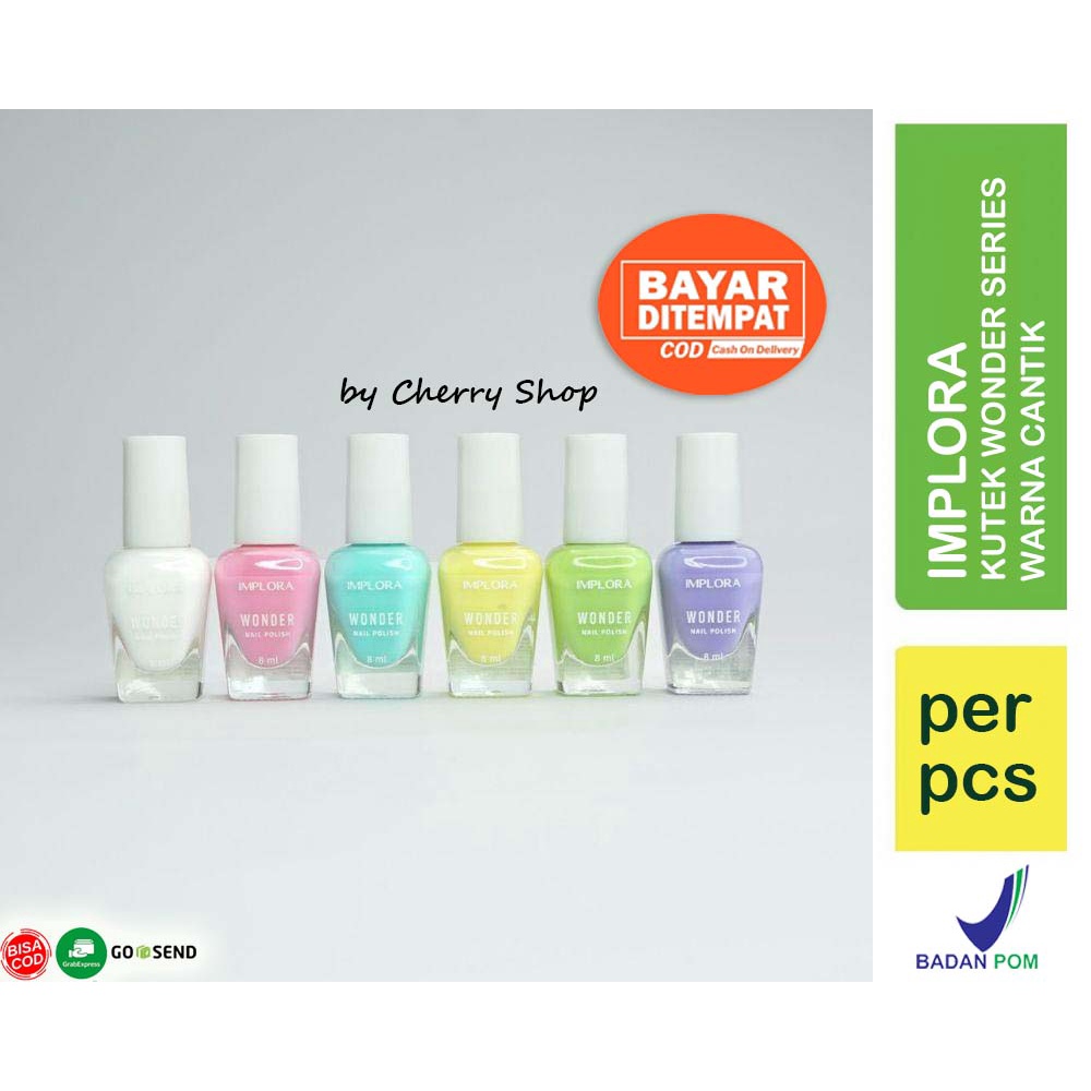 [BISA PILIH WARNA] [BPOM] Implora Kutek Wonder | Putih | Pink | Biru Tosca | Kuning | Hijau | Ungu