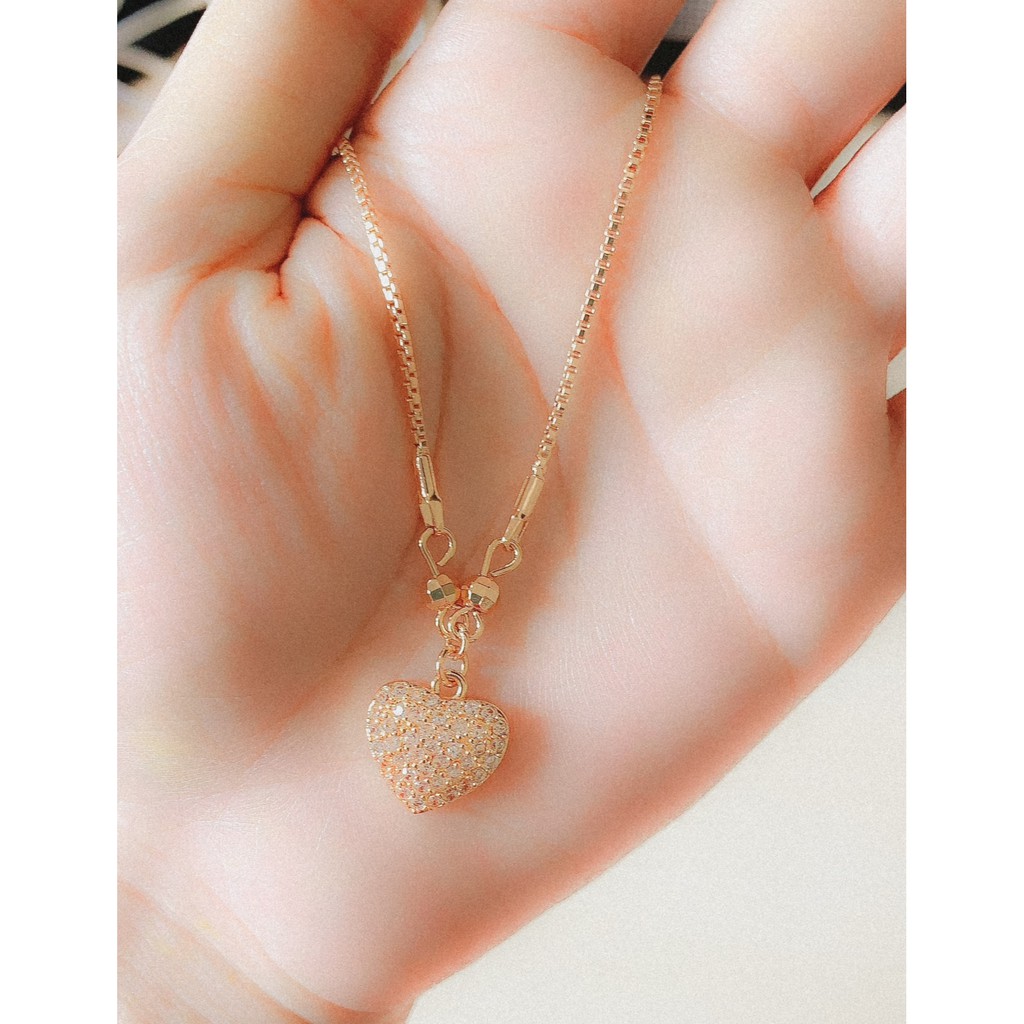 Kalung Wanita Model Satu Hati Zirconia Gold Xuping / Kalung Xuping / Kalung Wanita Xuping Trending