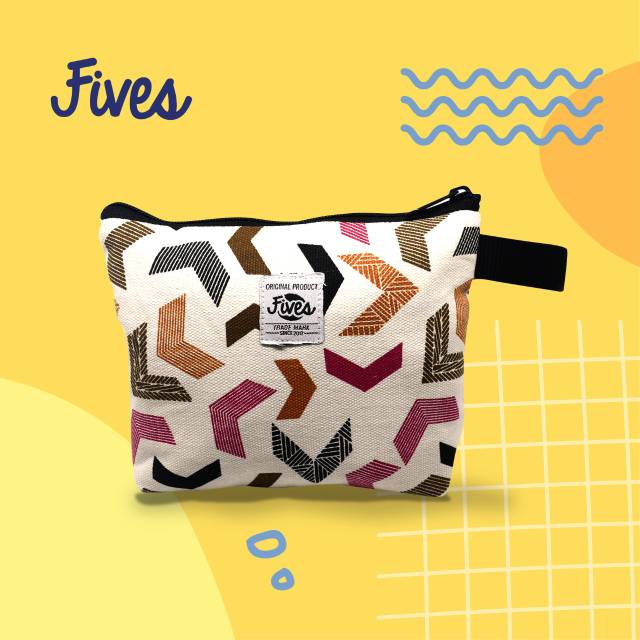 Fives - Pouch - Kanvas - Motif Boomerang - Fives Pouch Kanvas Motif Boomerang