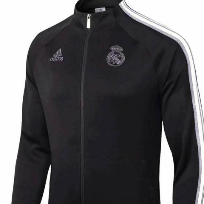 JAKET BOLA REAL MADRID BLACK 2021 GRADE ORI IMPORT