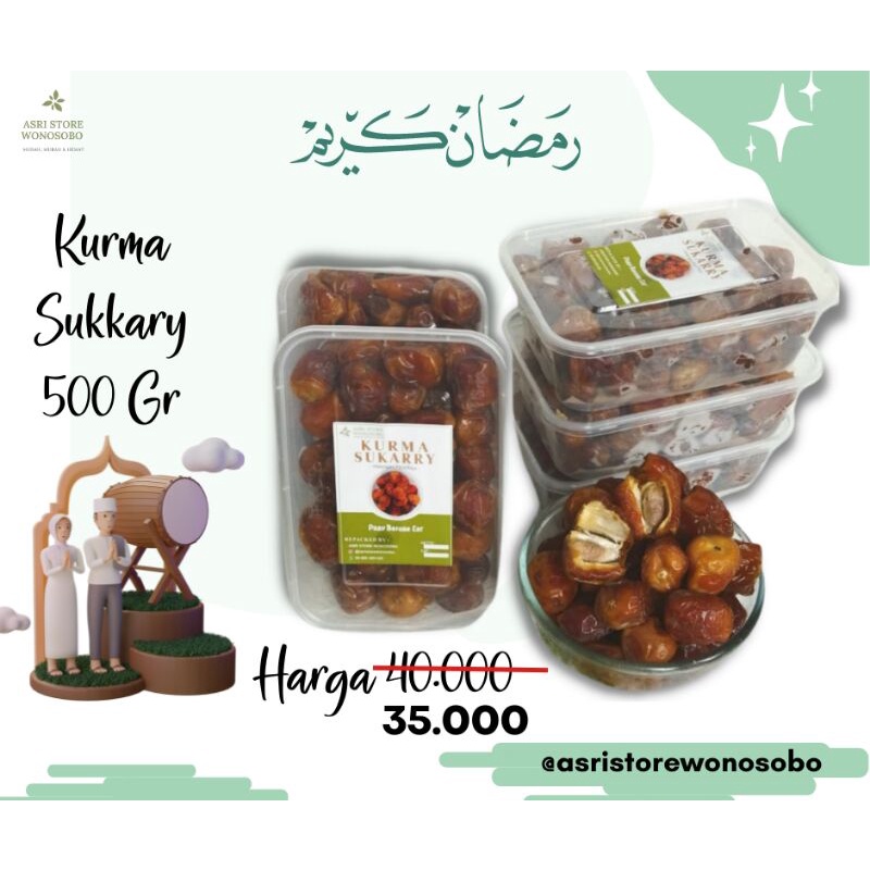 

Kurma Sukkari Premium Kemasan 500 Gr Asli Arab Saudi