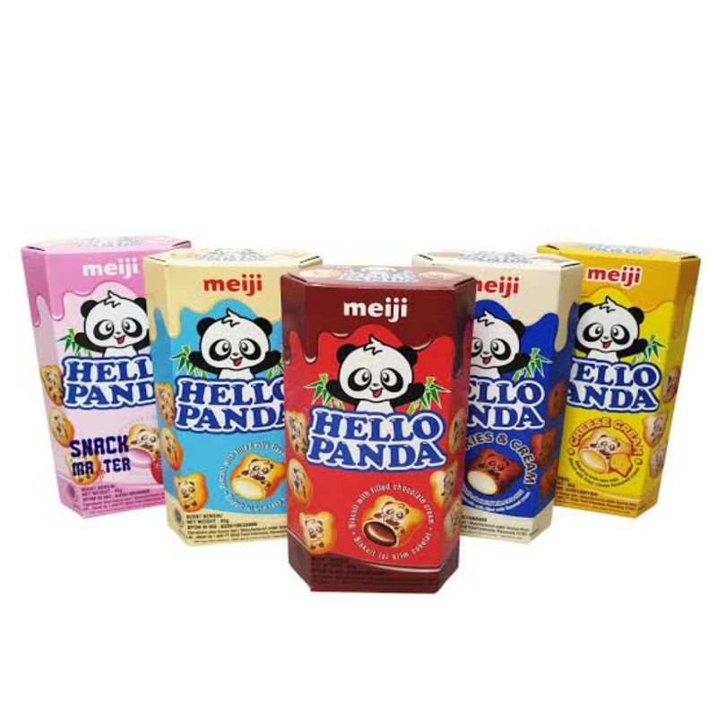 

MEIJI HELLO PANDA BISKUIT CHOCO, CHEESE, COOKIES AND CREAM, STRAWBERRY, VANILLA 45G