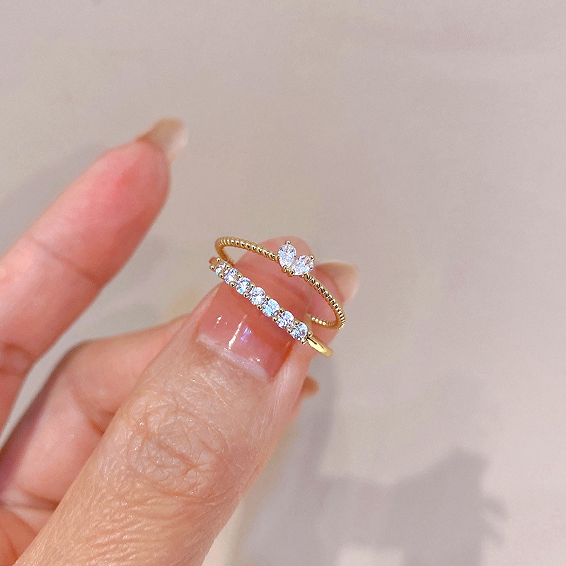 Cincin Jari Telunjuk Desain Hati Warna Permen Gaya Korea Untuk Wanita