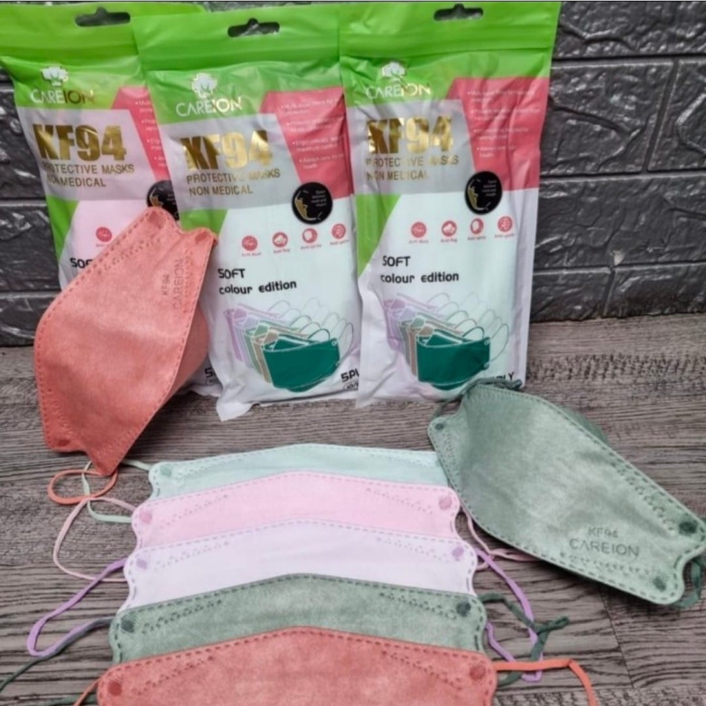 Kf94 SURGICAL MASK 5PLY EMBOS CAREION MIX 5WARNA SOFT&STRONG