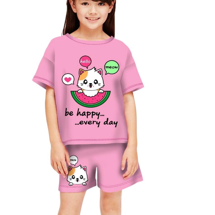➩ Baju Anak Perempuan Setelan Kaos umur 4-15 Tahun/Stelan Pendek Anak cewek/Baju Rumah Anak Perempua