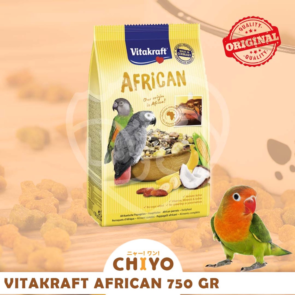 VITAKRAFT AFRICAN GREY PARROT 750 GR - MAKANAN BURUNG