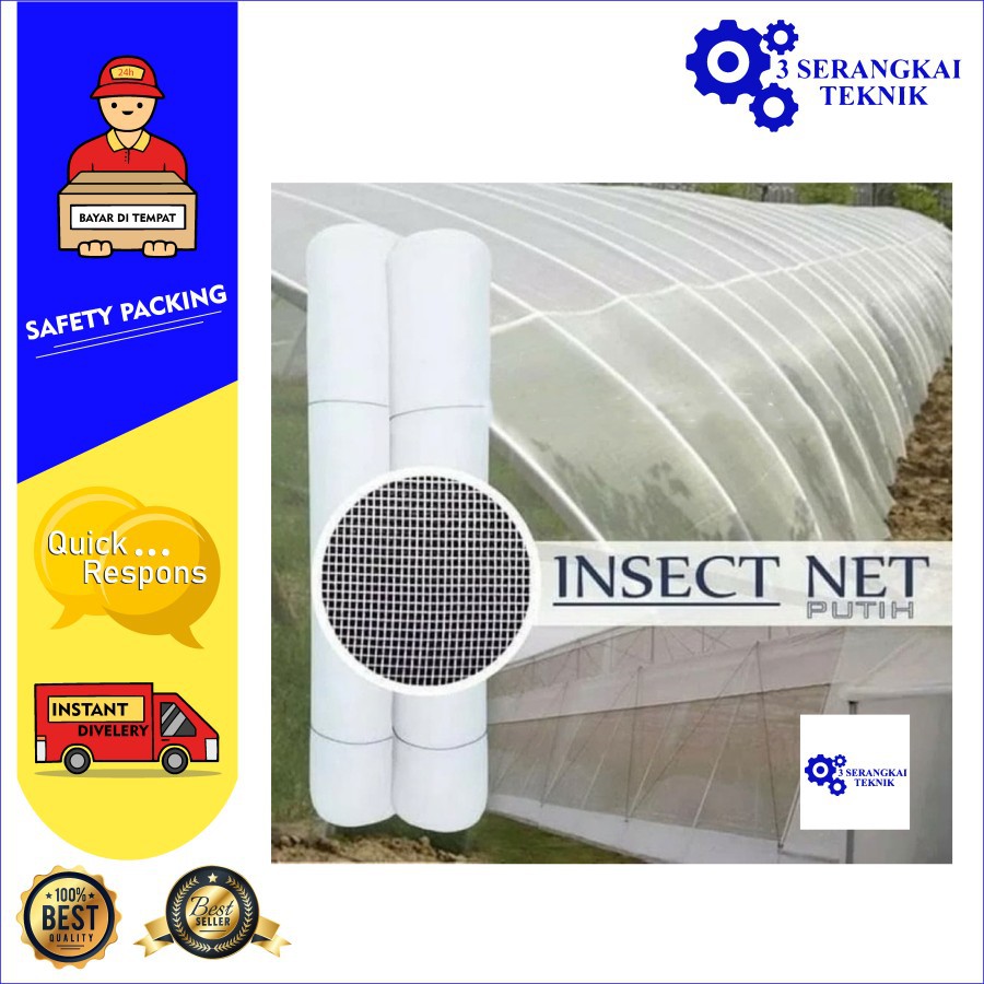 insect net / kasa putih / screen per meter (lebar 1 meter)