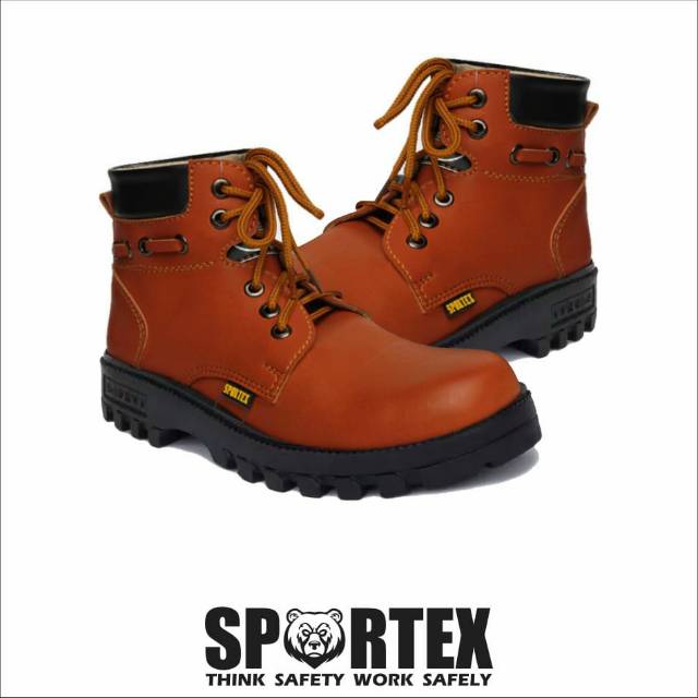 sepatu safety ujung besi / safety shoes type XSXS warna Tan by sportex