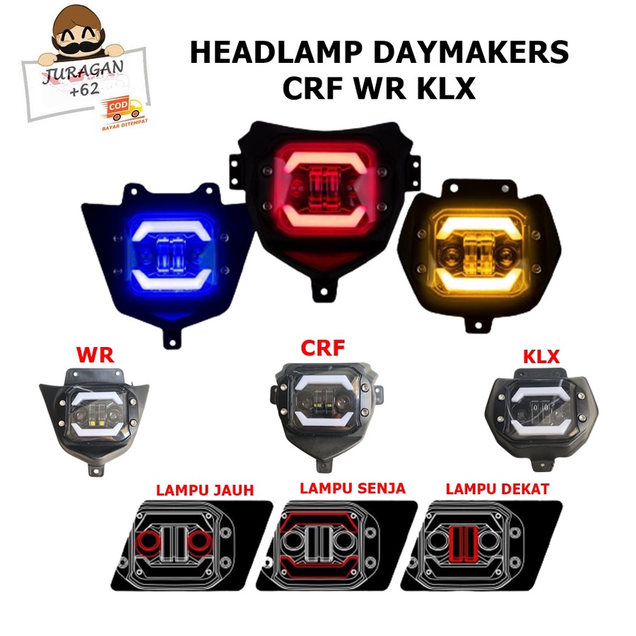 HEADLAMP LAMPU REFLEKTOR DAYMAKER DEMEKER KLX CRF WR