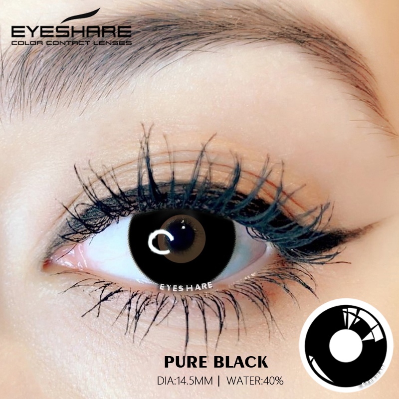 [Bayar Di Tempat]Warna Solid-RED-BLUE-BLACK Fresh Halloween2Pcs Softlens Cosplay Anime / Warna Lensa Kontak Normal Seni Gotik/All Color/TerbaikTahun In