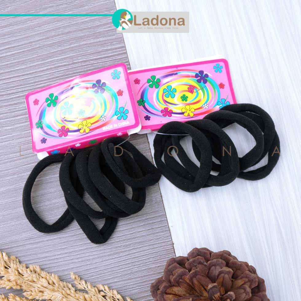 ISI 6 KUNCIRAN HITAM KUNCIRAN RAMBUT GELANG IKAT RAMBUT HITAM POLOS