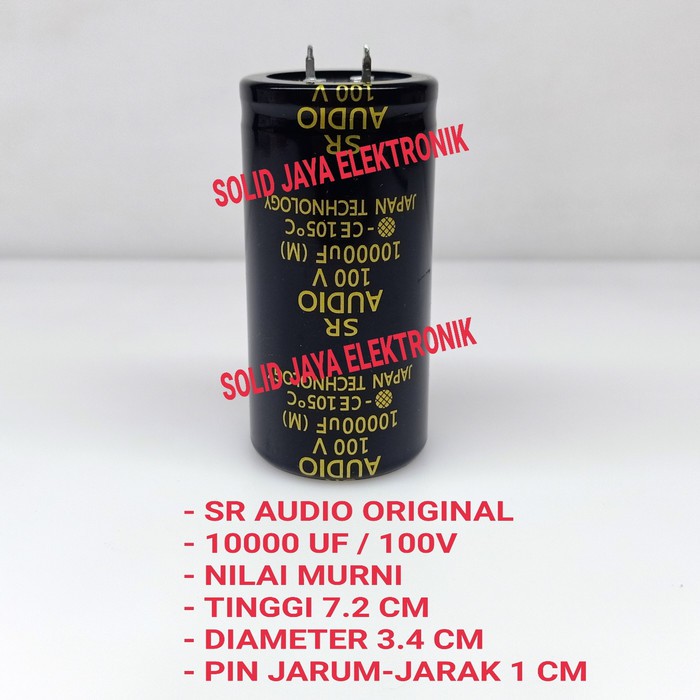 CAPASITOR ELKO 10000 UF 100 V ELCO SR AUDIO KAPASITOR 10000UF 100V MIKRO VOLT ASLI ORIGINAL MURNI