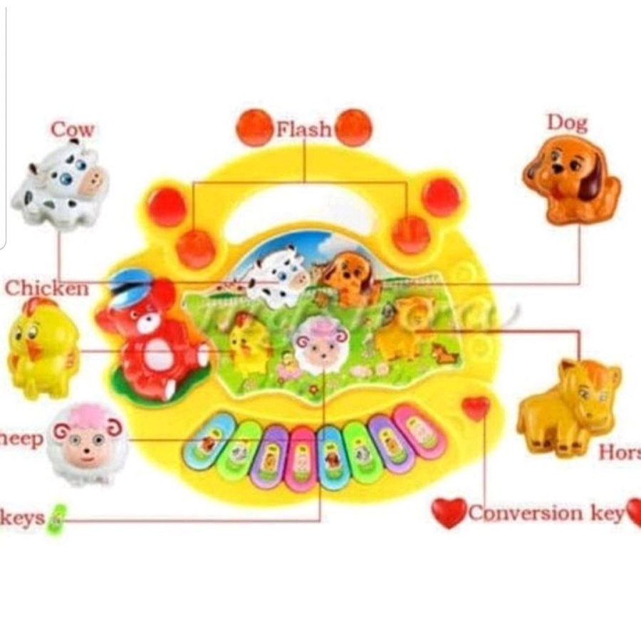 MAINAN PIANO ANIMALS SUARA HEWAN -  MUSIK PIANO LAMPU KARAKTER DAN DO RE MI - BC