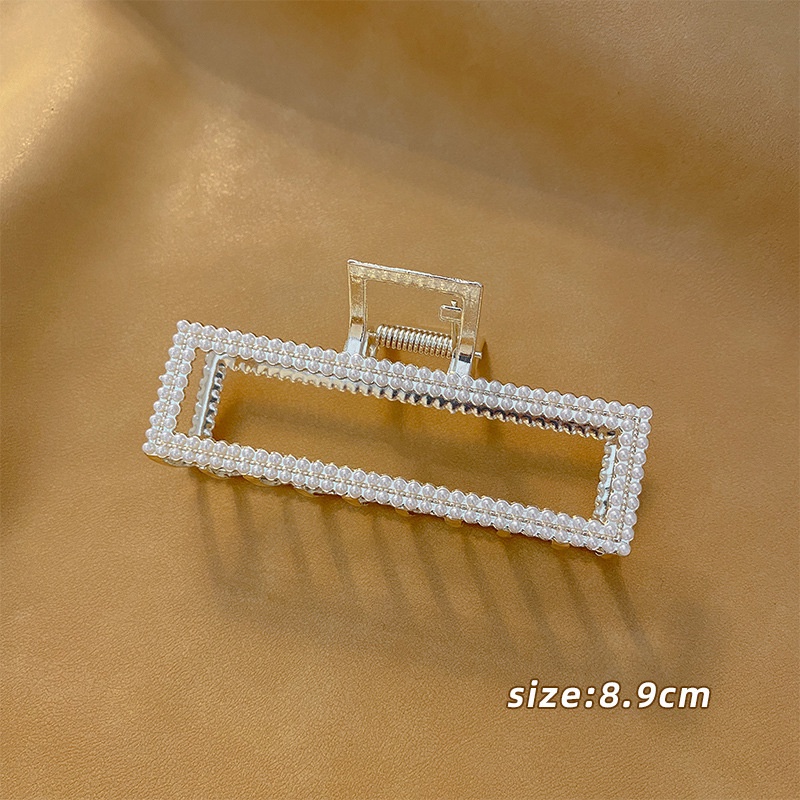 Jepit Rambut Bentuk Hiu Aksen Mutiara Dan Berlian Imitasi Untuk Wanita