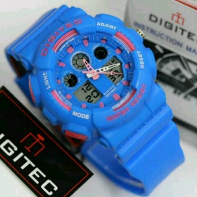 JAM TANGAN CEWEK/  WANITA DIGITEC ORI DIGITAL SPORTY DUAL TIME  KARET ELEGANT...