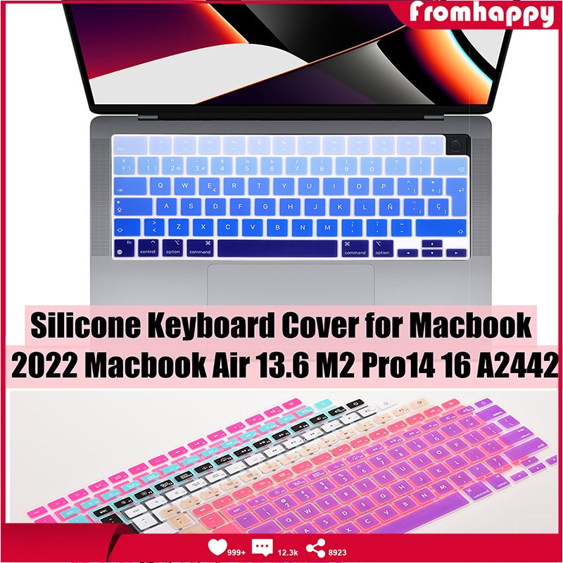 2022 laptop silicone keyboard cover for macbook air m2 2022 pro 13 m2 2022 14 16 inch a2681 2021 m1 